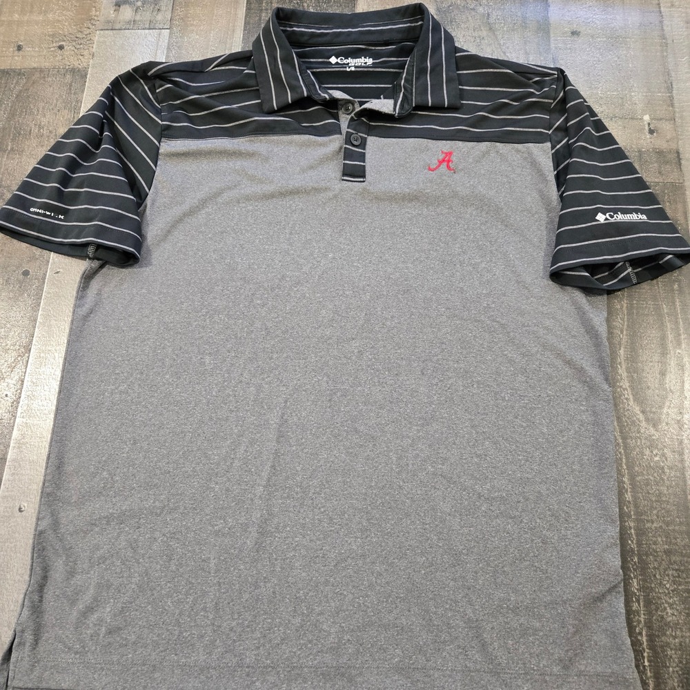 Alabama Crimson Tide Columbia Golf Omni Wick Polo Shirt Heather Grey Mens Large - Picture 6 of 10